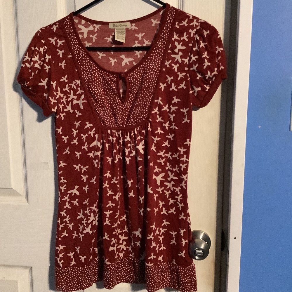 Women’s One Clothing Red Peplum  Top Size S